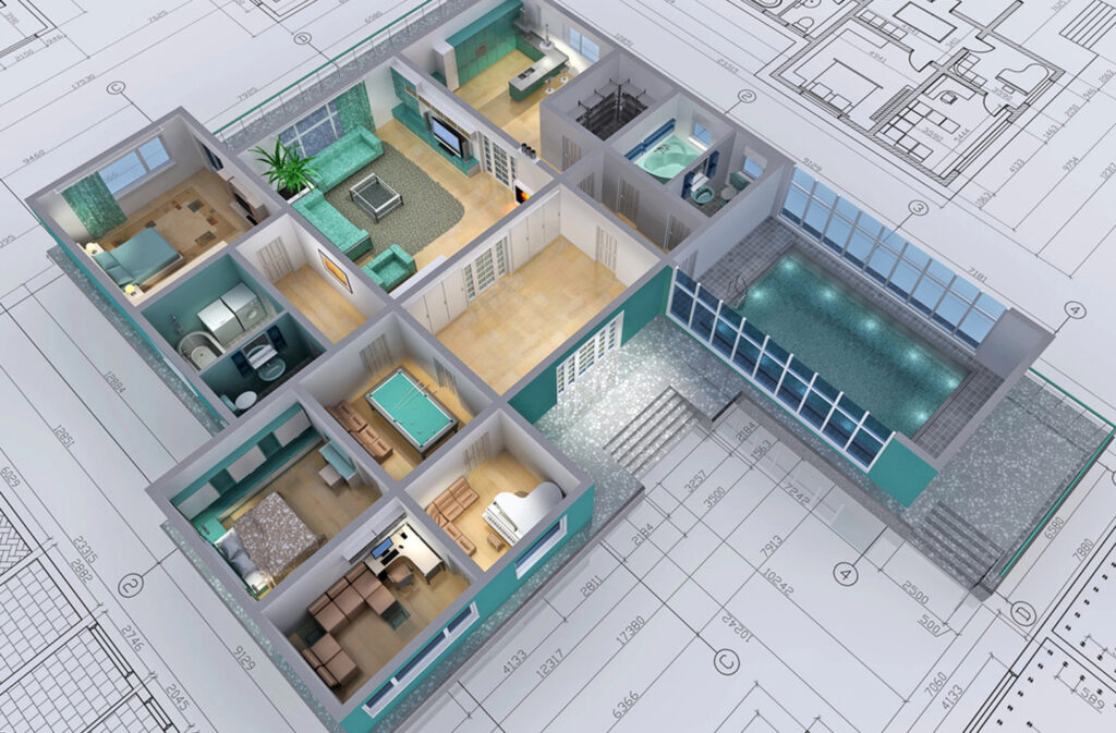 Internal architectural design drawings Walton-on-Thames