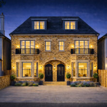 New-Build-House-Contractors-Teddington-Stanley-Road-Night