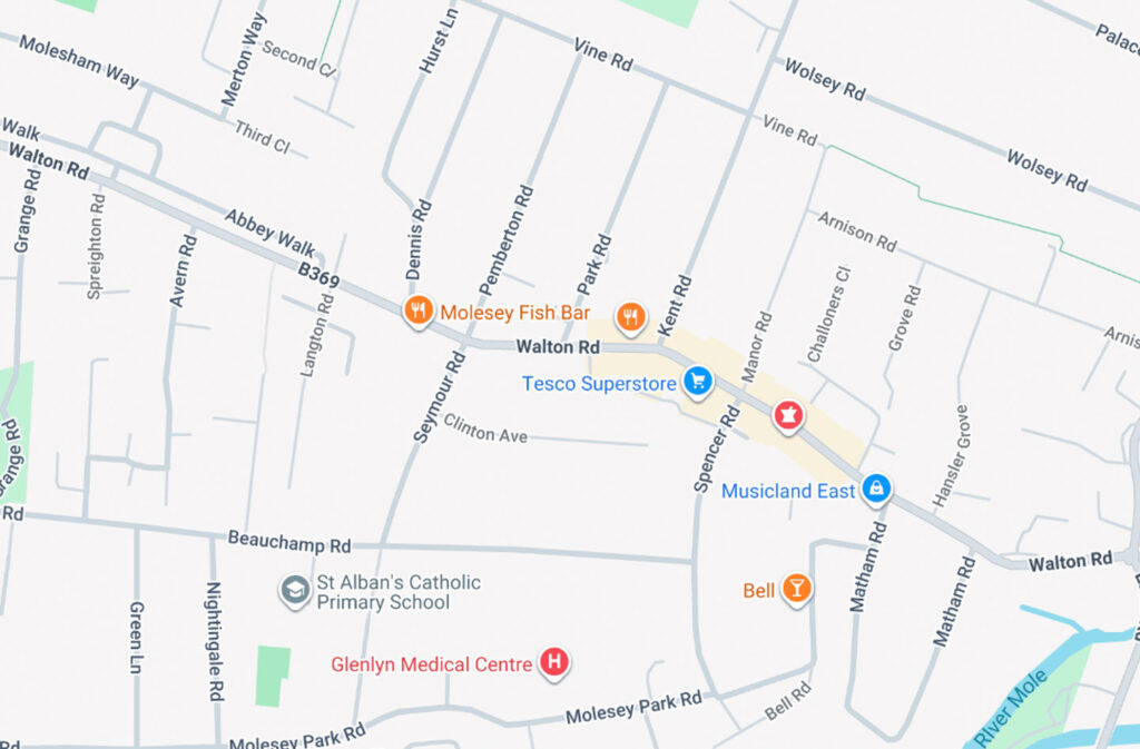 Areas we cover in East & West Molesey