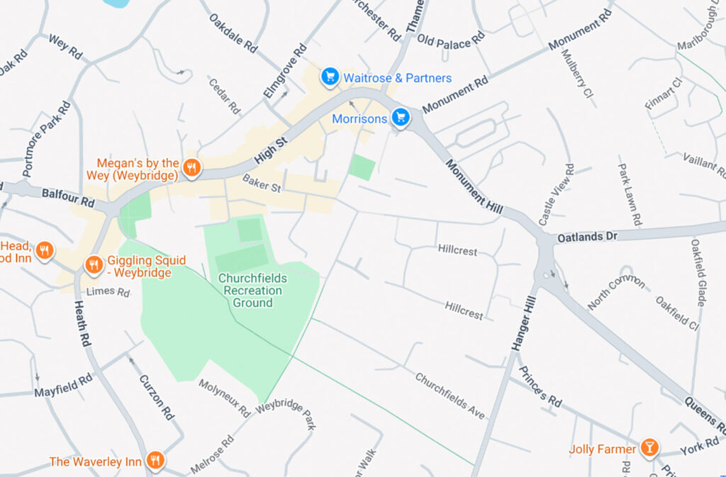 Areas we cover in Weybridge